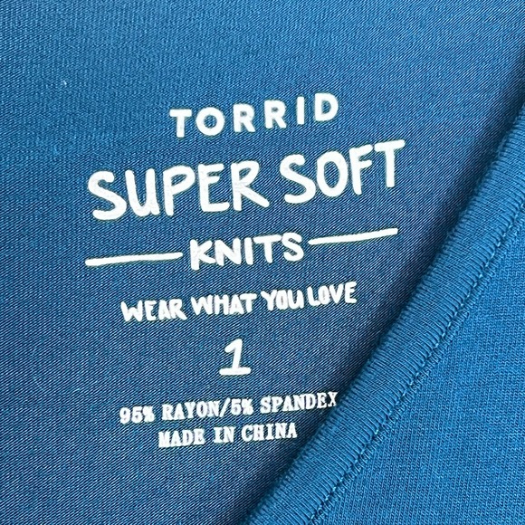 Torrid Mini Super Soft Tee Shirt Dress Teal Blue Plus Size 1X - Picture 5 of 7